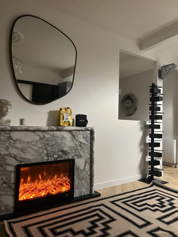 Arabescato marble fireplace surround